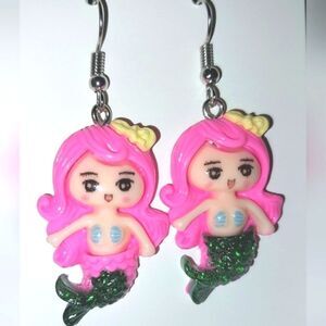 Super cute anime mermaid earrings